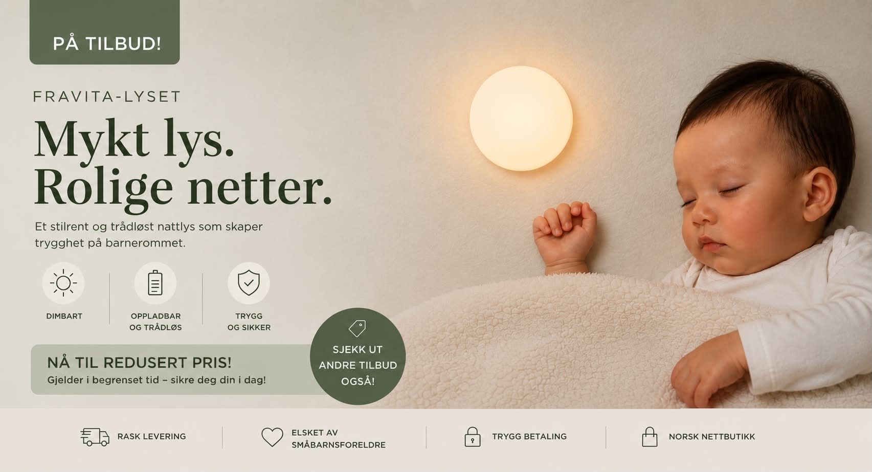 nattbelysning for komfortable netter til deg og ditt barn